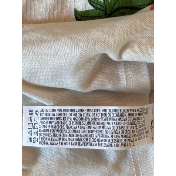 Forever 21 “Eat a Strawberry” Baby Tee | Women’s Small Green Ringer Crop Top - Picture 6 of 6